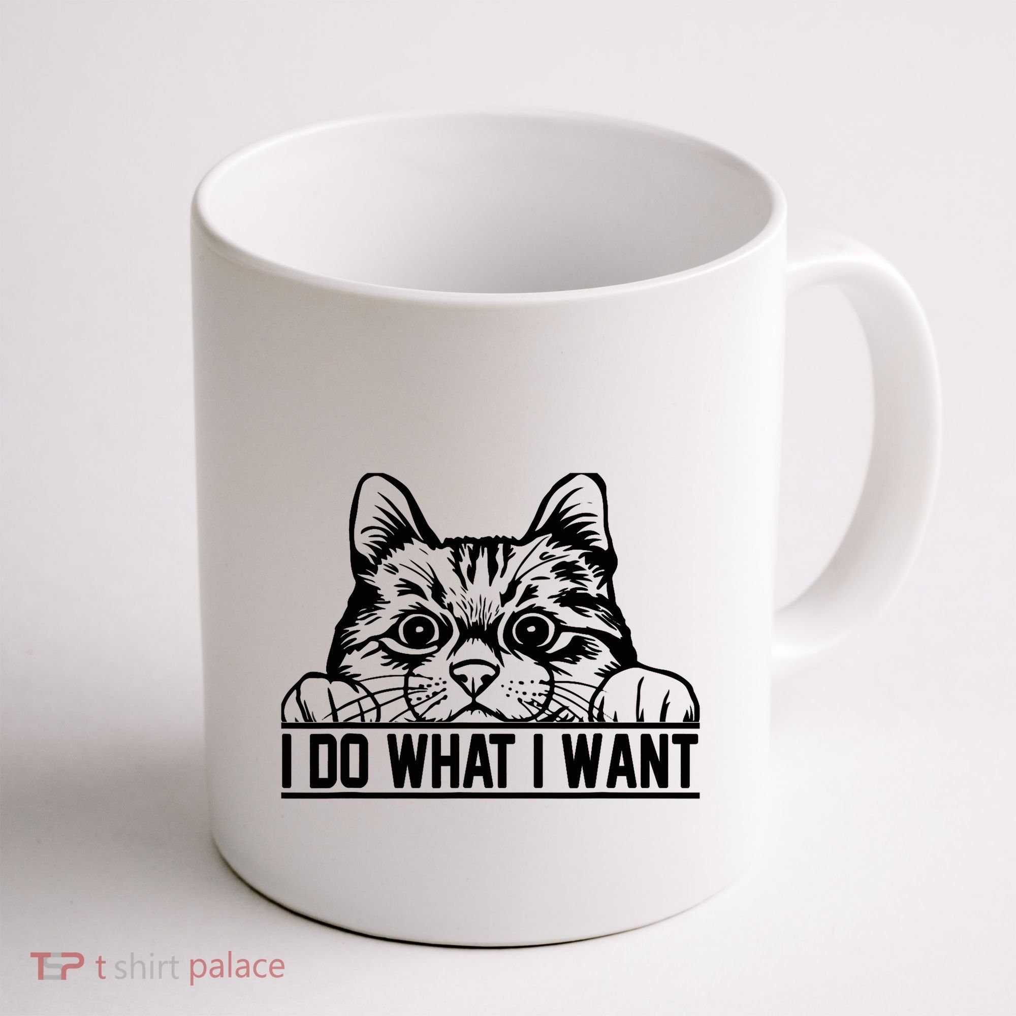 Funny Cat Lovers Retro 70s 80s 90s I Do What I Want Cat Coffee Mug