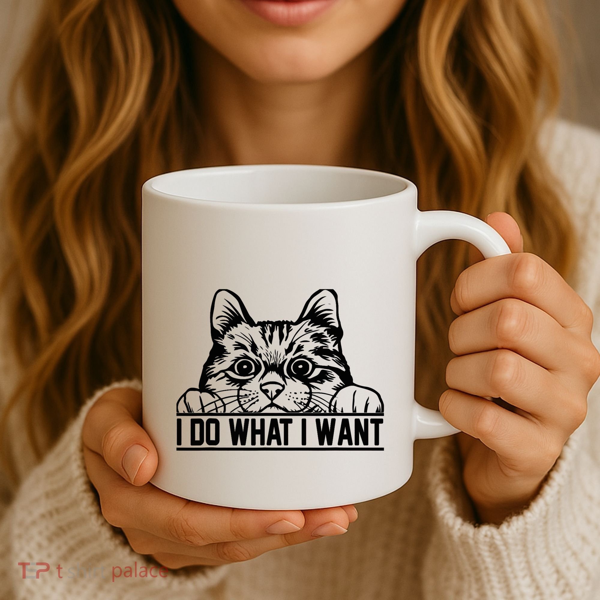 Funny Cat Lovers Retro 70s 80s 90s I Do What I Want Cat Coffee Mug