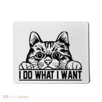 Funny Cat Lovers Retro 70s 80s 90s I Do What I Want Cat Mousepad thumb 0