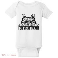 Funny Cat Lovers Retro 70s 80s 90s I Do What I Want Cat Baby Bodysuit thumb 0