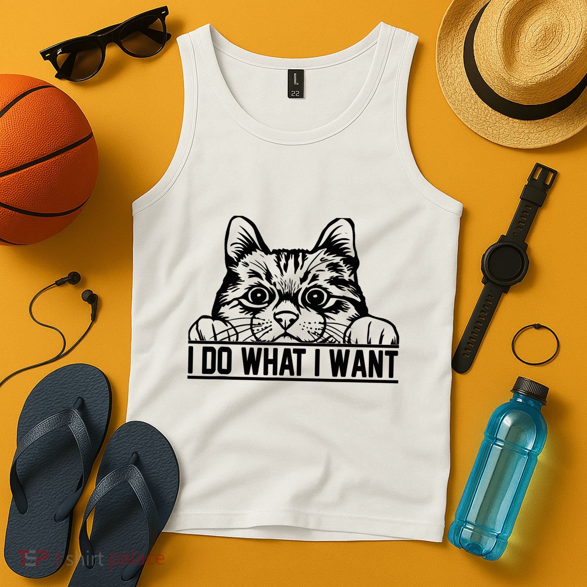 Funny Cat Lovers Retro 70s 80s 90s I Do What I Want Cat Tank Top