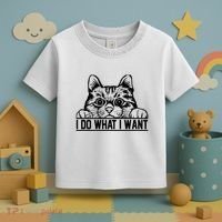 Funny Cat Lovers Retro 70s 80s 90s I Do What I Want Cat Toddler T-Shirt thumb 3