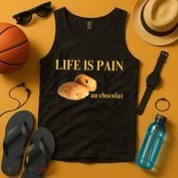 French Chocolatine Life Is Pain Au Chocolat Tank Top thumb 4