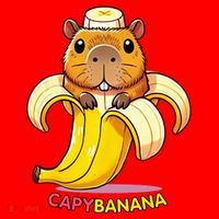 Funny Capybara Lovers Banana Capybanana Santa Hat thumb 1