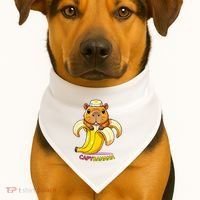 Funny Capybara Lovers Banana Capybanana USA-Made Doggie Bandana thumb 1