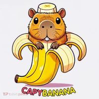 Funny Capybara Lovers Banana Capybanana Long Sleeve Shirt thumb 2