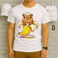 Funny Capybara Lovers Banana Capybanana T-Shirt thumb 6