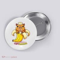 Funny Capybara Lovers Banana Capybanana Button thumb 0