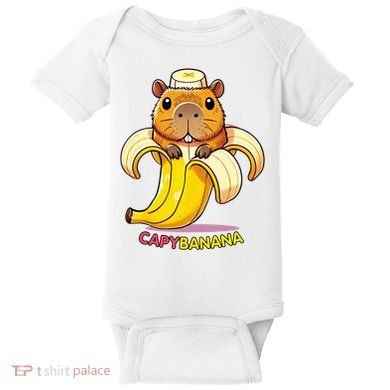 Funny Capybara Lovers Banana Capybanana Baby Bodysuit