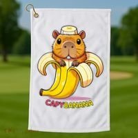 Funny Capybara Lovers Banana Capybanana Golf Towel thumb 1