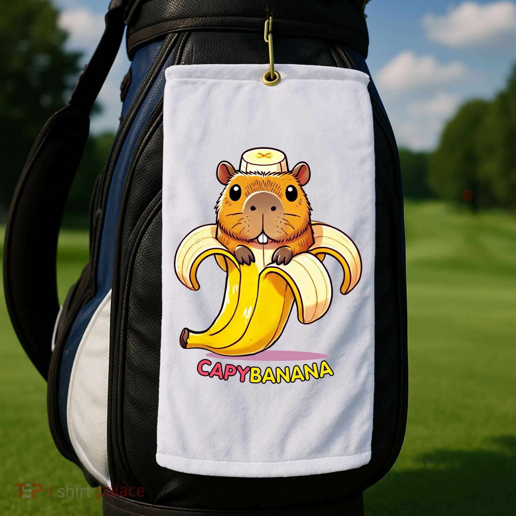 Funny Capybara Lovers Banana Capybanana Golf Towel
