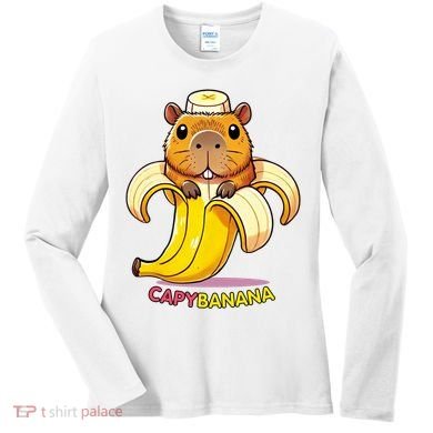 Funny Capybara Lovers Banana Capybanana Women's Long Sleeve Shirt