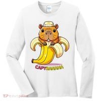 Funny Capybara Lovers Banana Capybanana Women's Long Sleeve Shirt thumb 0