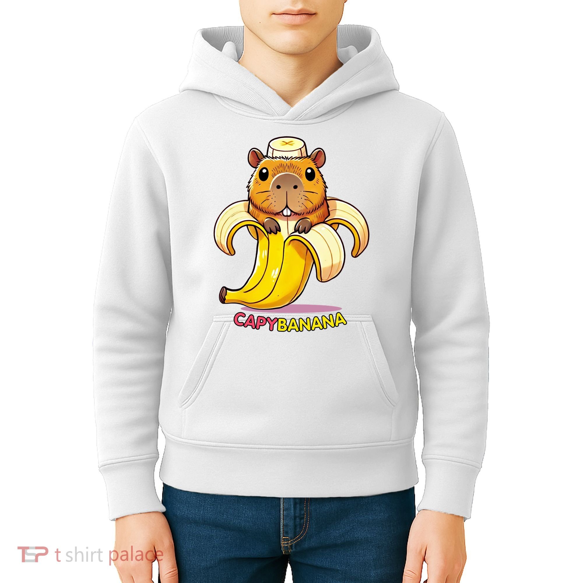 Funny Capybara Lovers Banana Capybanana Kids Hoodie