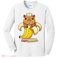 Funny Capybara Lovers Banana Capybanana Kids Long Sleeve Shirt thumb 0