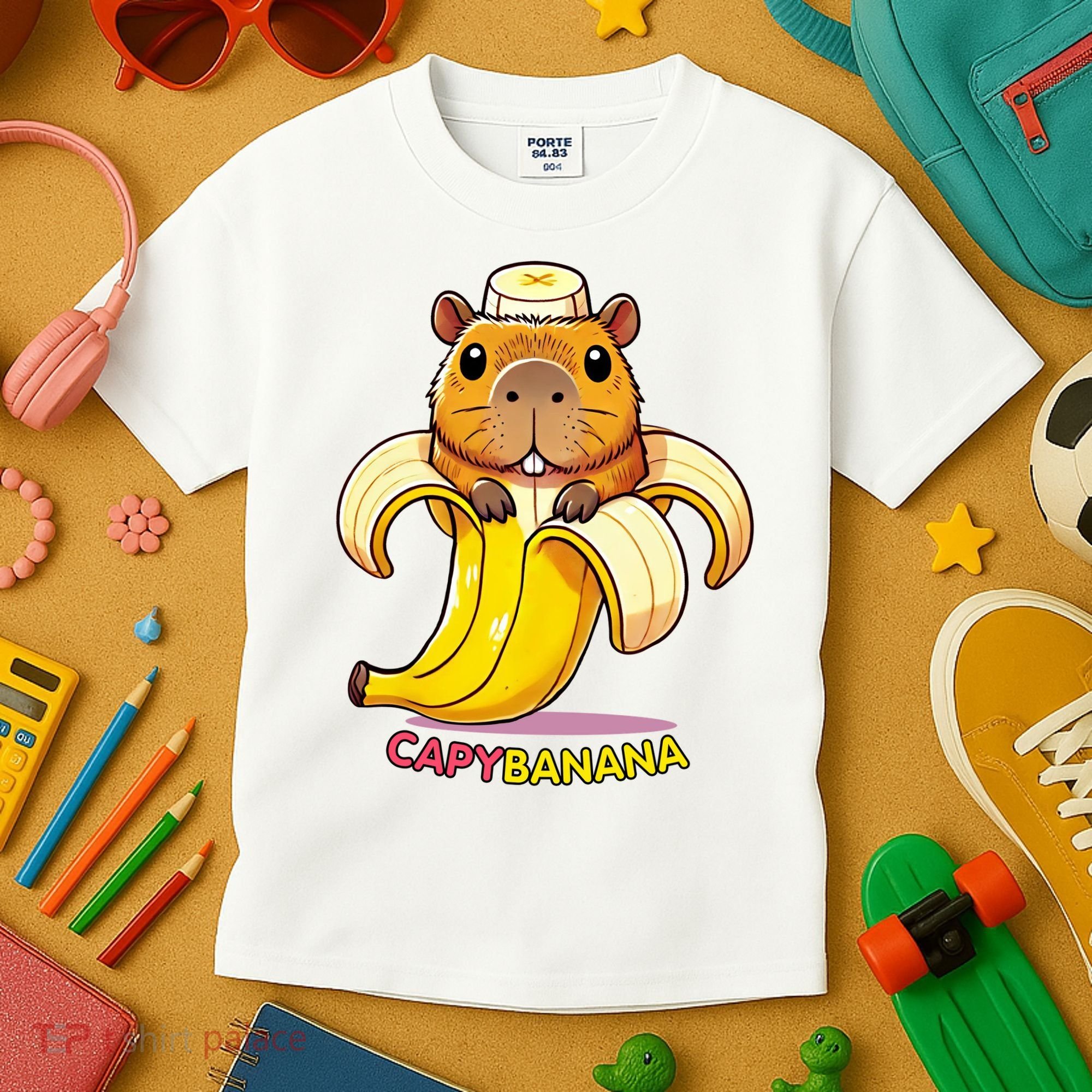 Funny Capybara Lovers Banana Capybanana Kids T-Shirt