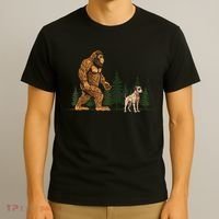 Funny Catahoula Leopard Bigfoot Dog Walking Dog Mom Dad T-Shirt thumb 3
