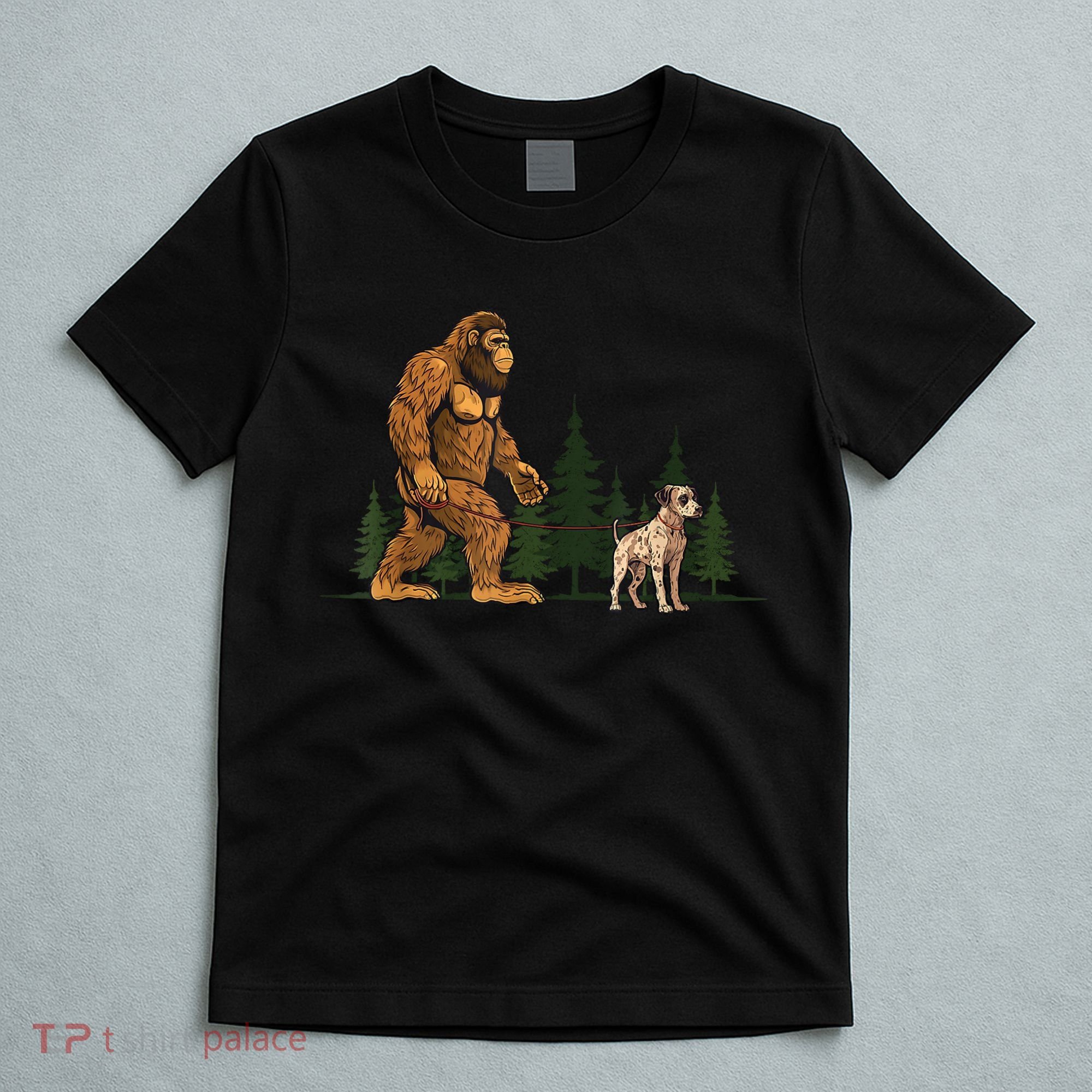Funny Catahoula Leopard Bigfoot Dog Walking Dog Mom Dad T-Shirt