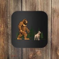 Funny Catahoula Leopard Bigfoot Dog Walking Dog Mom Dad Coaster thumb 0