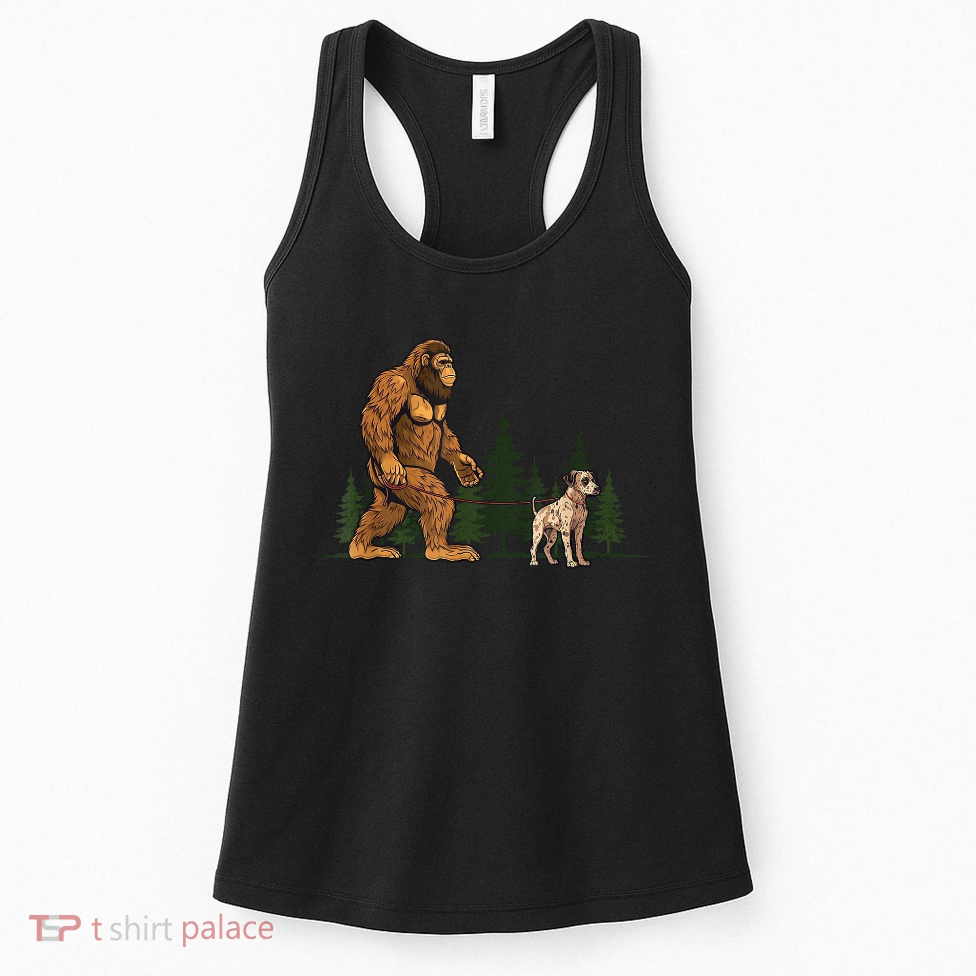 Funny Catahoula Leopard Bigfoot Dog Walking Dog Mom Dad Women's Tank Top