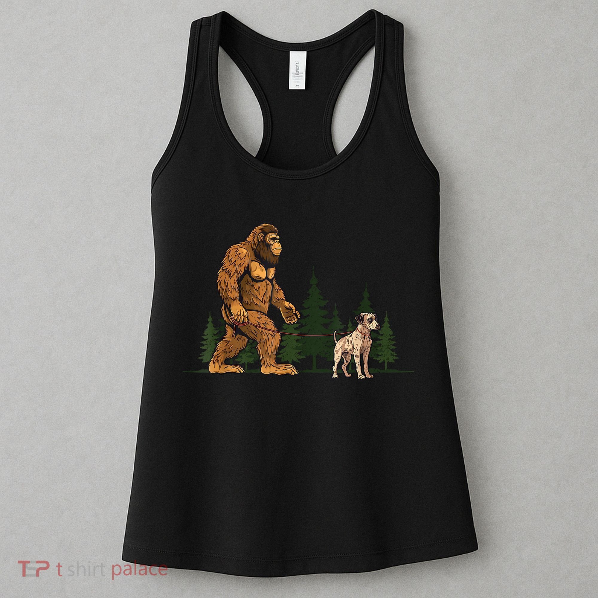 Funny Catahoula Leopard Bigfoot Dog Walking Dog Mom Dad Women's Tank Top