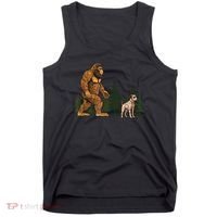 Funny Catahoula Leopard Bigfoot Dog Walking Dog Mom Dad Tank Top thumb 0