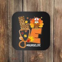 Funny Cute Love Thanksgiving #Nurse Life Coaster thumb 0