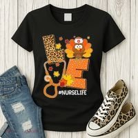 Funny Cute Love Thanksgiving #Nurse Life Women's T-Shirt thumb 3
