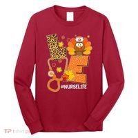 Funny Cute Love Thanksgiving #Nurse Life Long Sleeve Shirt thumb 0