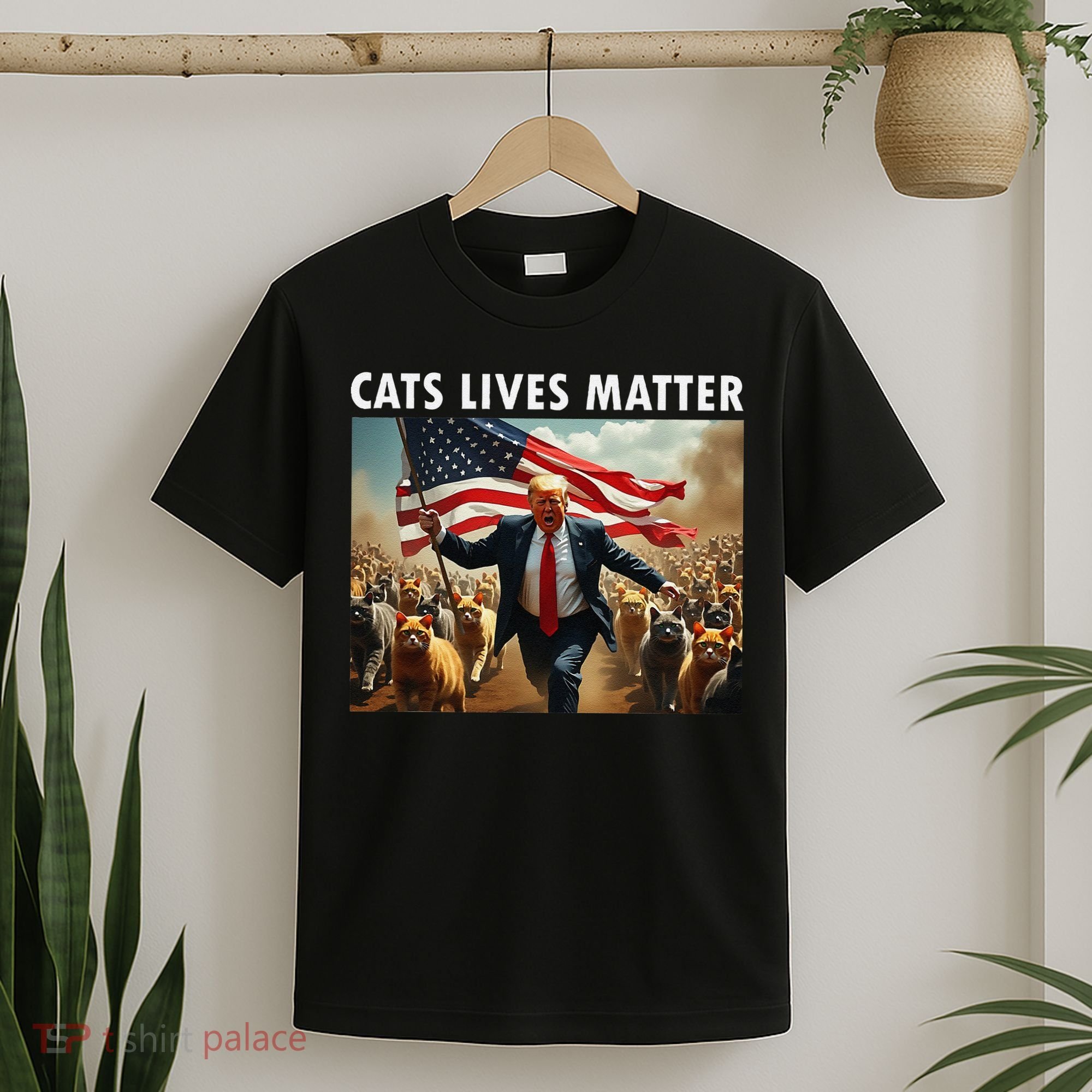 Funny Cat Lives Matter Pres Election 2024 Cats Dogs Pets Gift T-Shirt