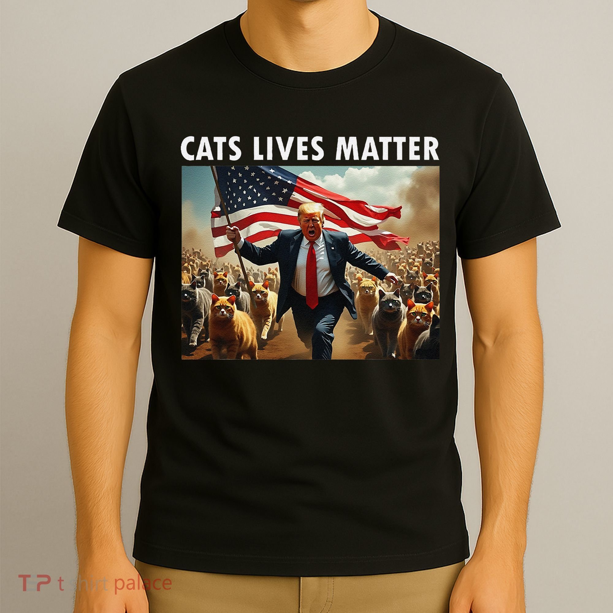 Funny Cat Lives Matter Pres Election 2024 Cats Dogs Pets Gift T-Shirt