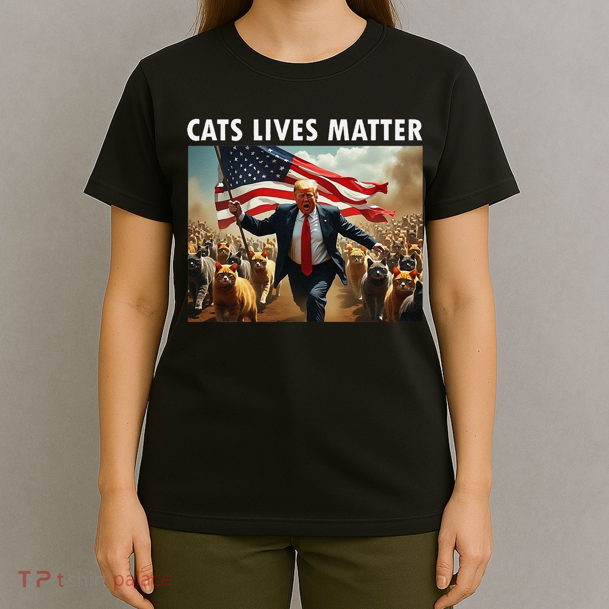 Funny Cat Lives Matter Pres Election 2024 Cats Dogs Pets Gift T-Shirt