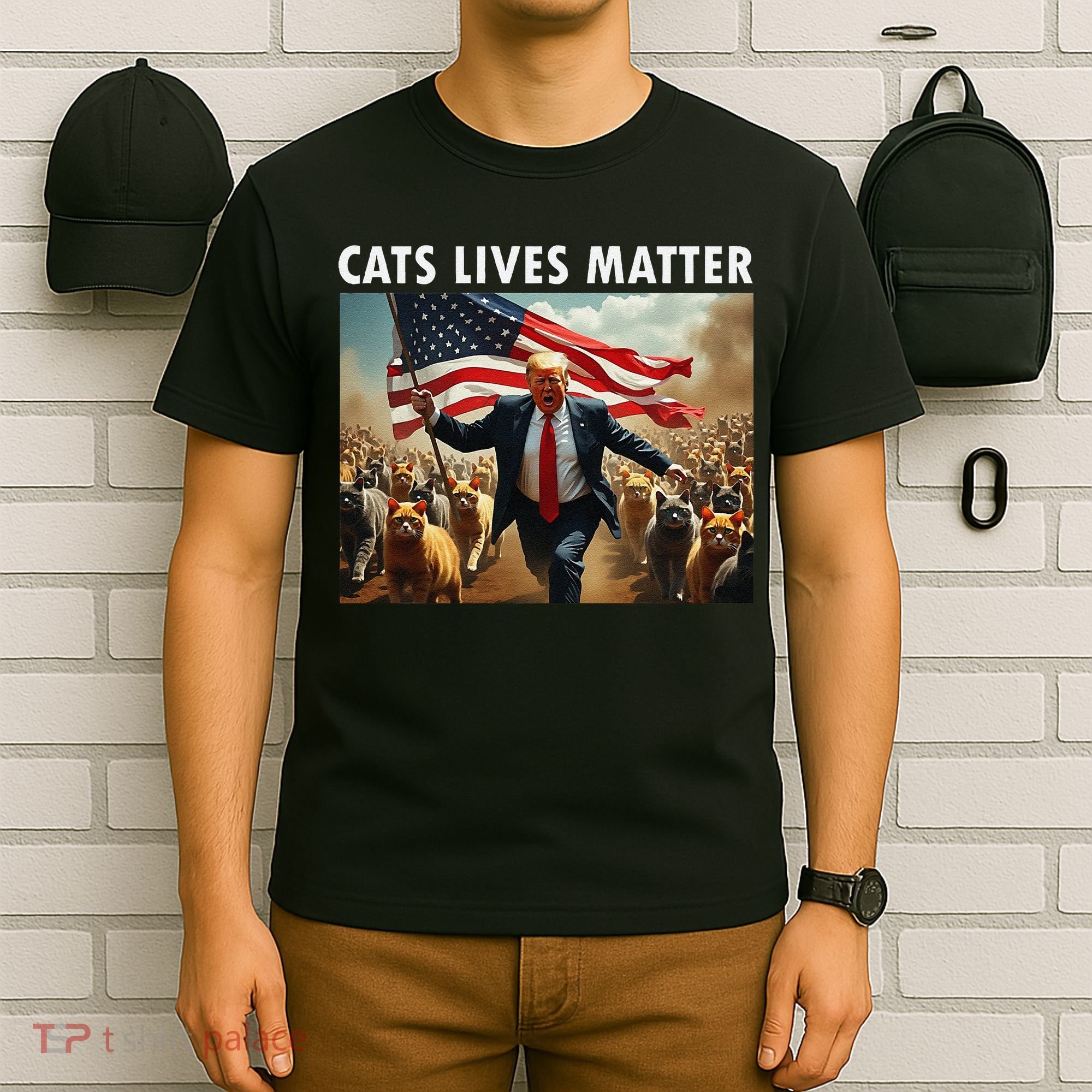 Funny Cat Lives Matter Pres Election 2024 Cats Dogs Pets Gift T-Shirt