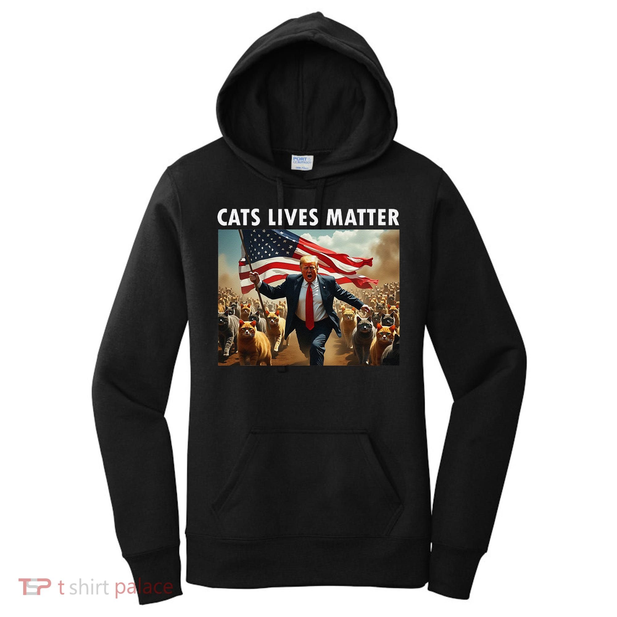 Funny Cat Lives Matter Pres Election 2024 Cats Dogs Pets Gift Women's Hoodie