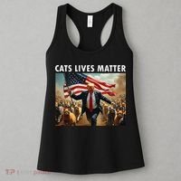 Funny Cat Lives Matter Pres Election 2024 Cats Dogs Pets Gift Women's Tank Top thumb 3