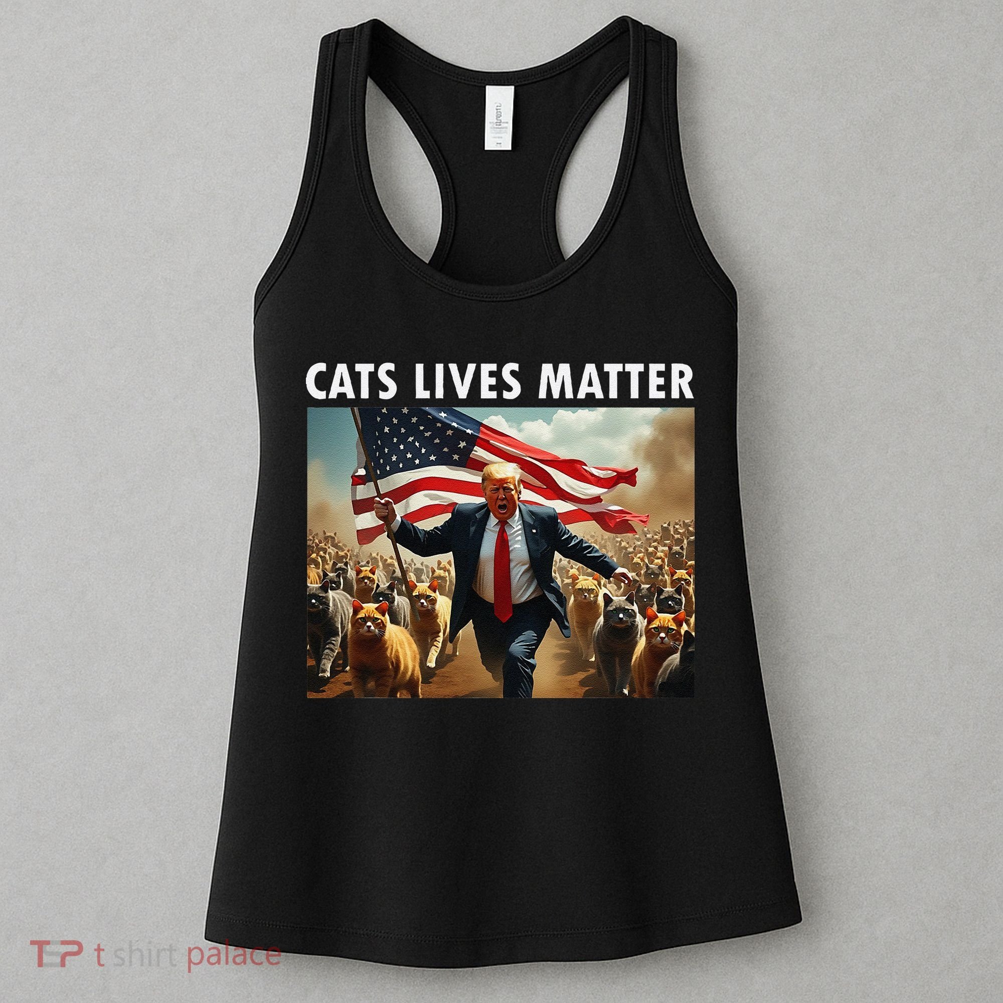 Funny Cat Lives Matter Pres Election 2024 Cats Dogs Pets Gift Women's Tank Top