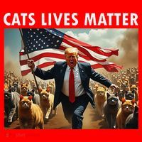 Funny Cat Lives Matter Pres Election 2024 Cats Dogs Pets Gift Santa Hat thumb 1