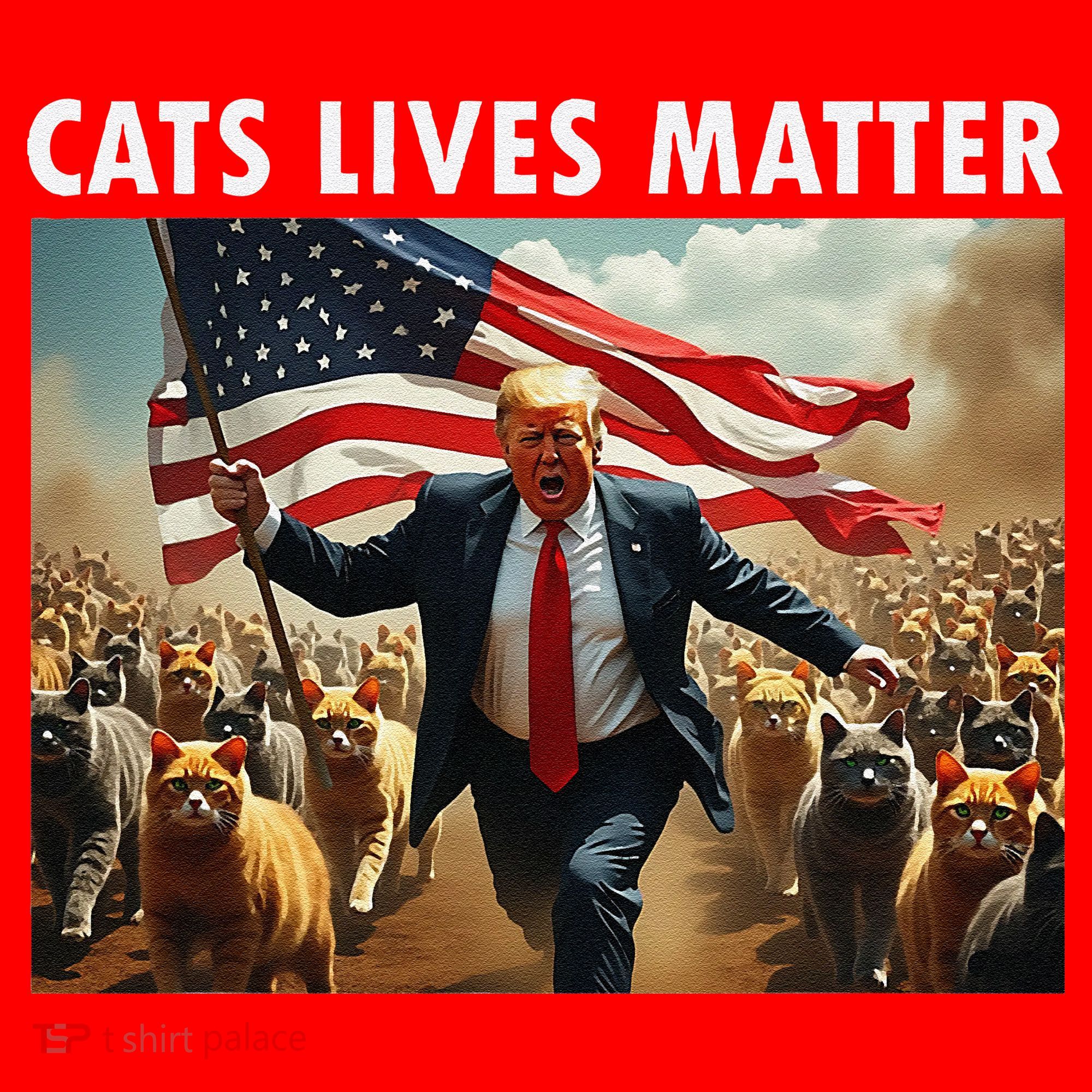 Funny Cat Lives Matter Pres Election 2024 Cats Dogs Pets Gift Santa Hat