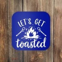 Funny Camping LetS Get Toasted Cool Campers Gift Coaster thumb 0