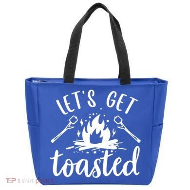 Funny Camping LetS Get Toasted Cool Campers Gift Tote Bag