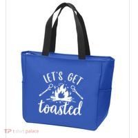 Funny Camping LetS Get Toasted Cool Campers Gift Tote Bag thumb 3
