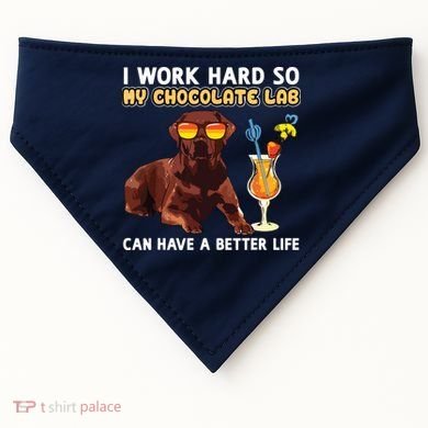 Funny Chocolate Lab Design Chocolate Labrador Lovers USA-Made Doggie Bandana
