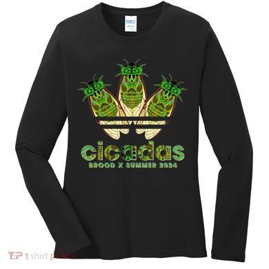 Funny Cicadas Logo Brood X Summer 2024 Women's Long Sleeve Shirt
