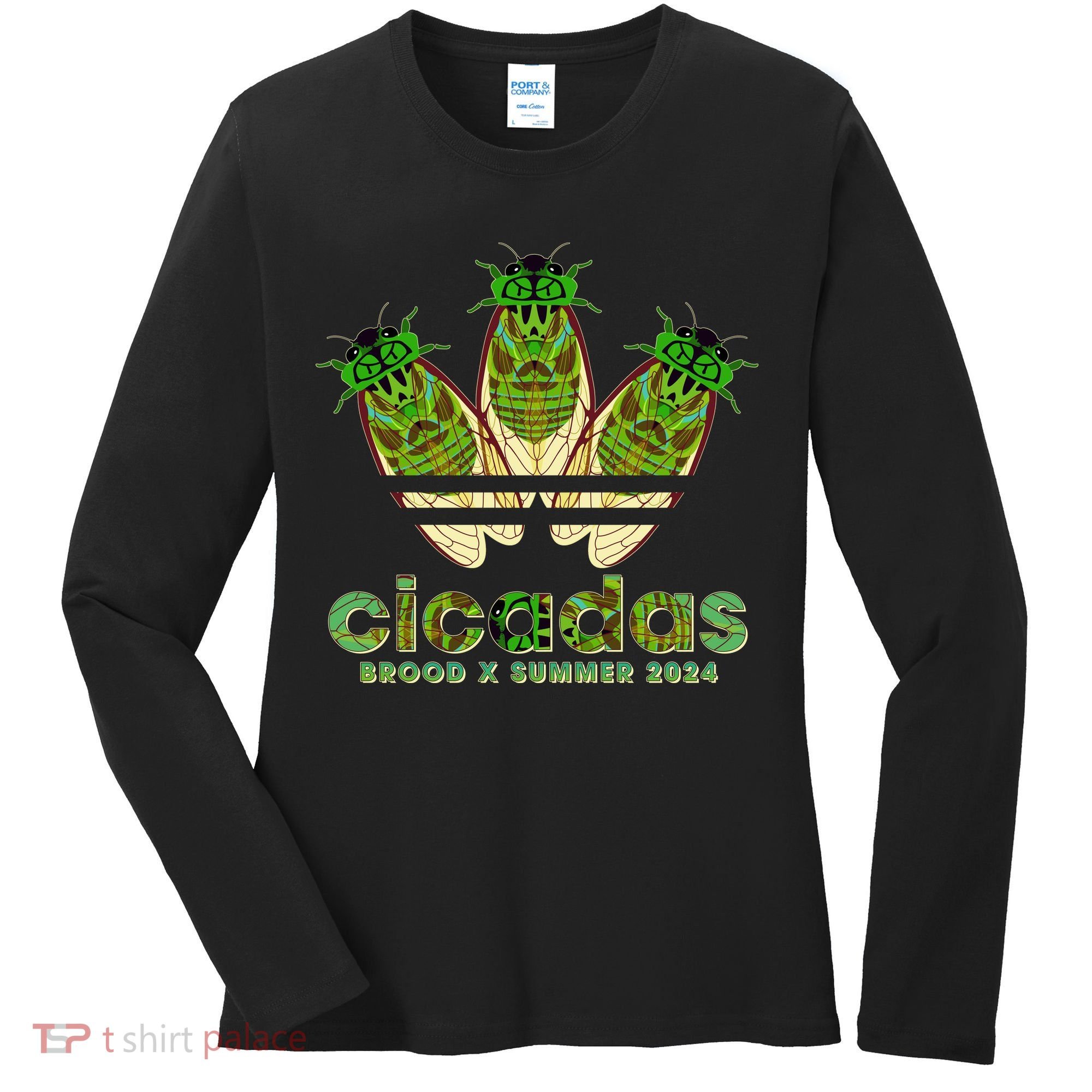 Funny Cicadas Logo Brood X Summer 2024 Women's Long Sleeve Shirt