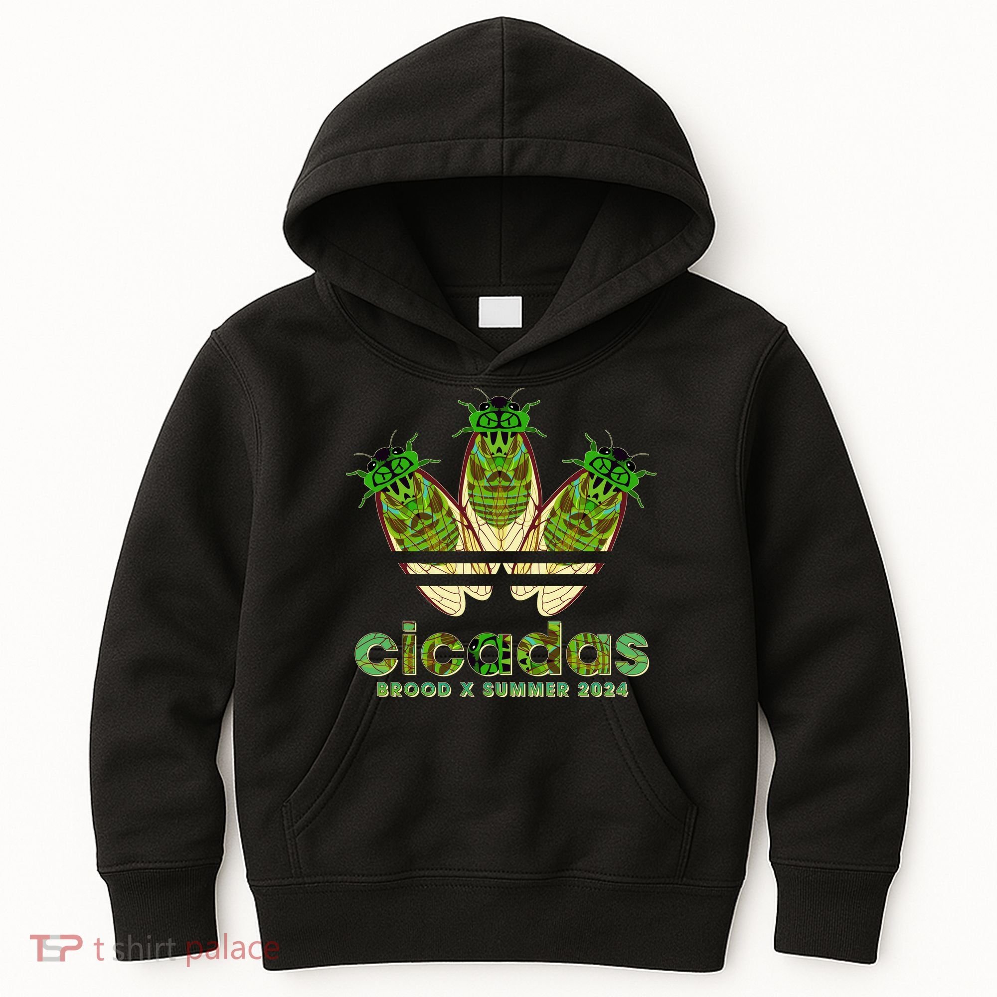Funny Cicadas Logo Brood X Summer 2024 Kids Hoodie