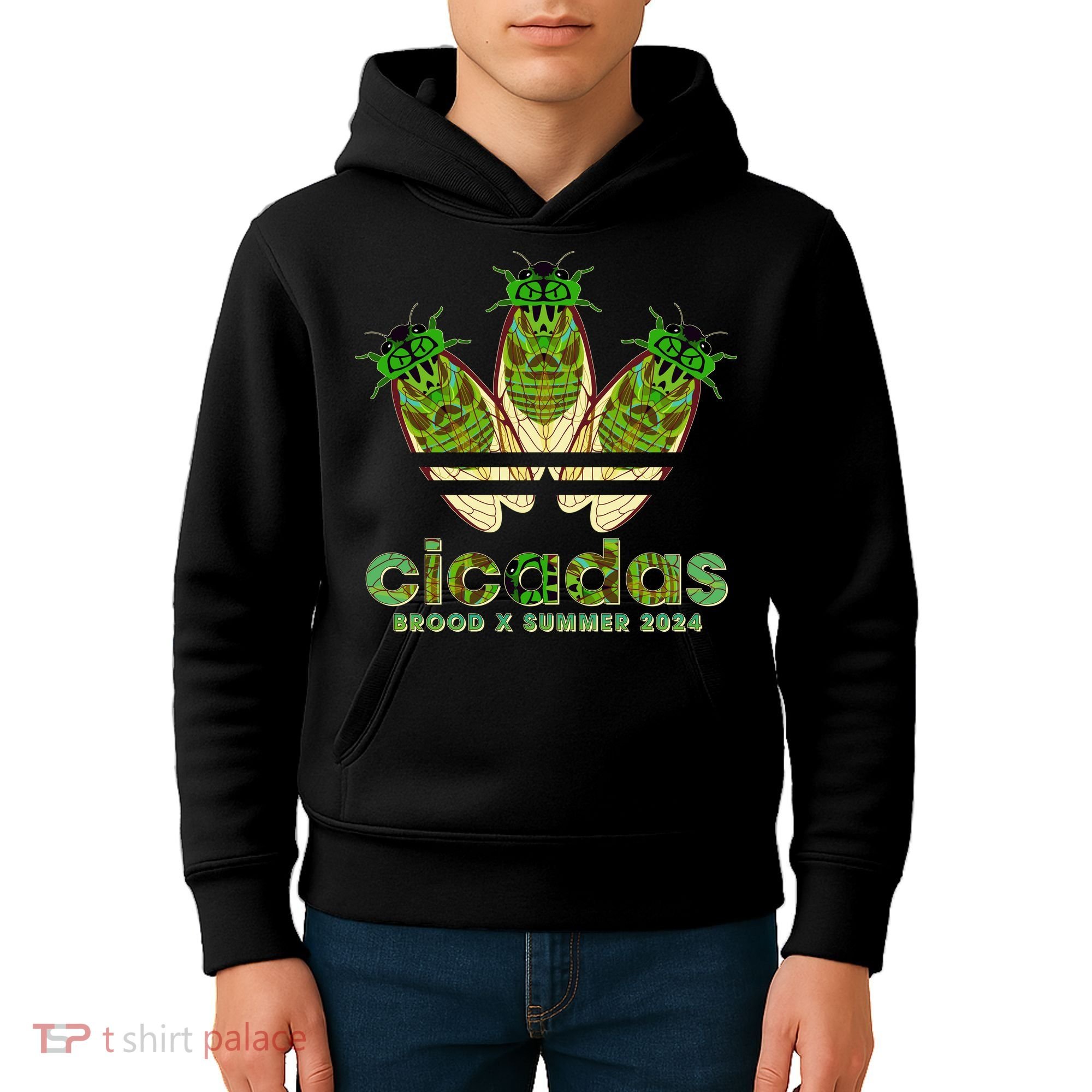 Funny Cicadas Logo Brood X Summer 2024 Kids Hoodie