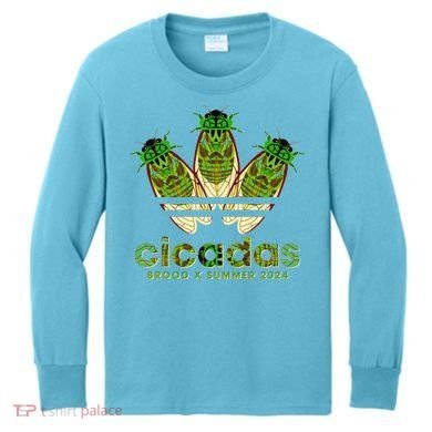 Funny Cicadas Logo Brood X Summer 2024 Kids Long Sleeve Shirt
