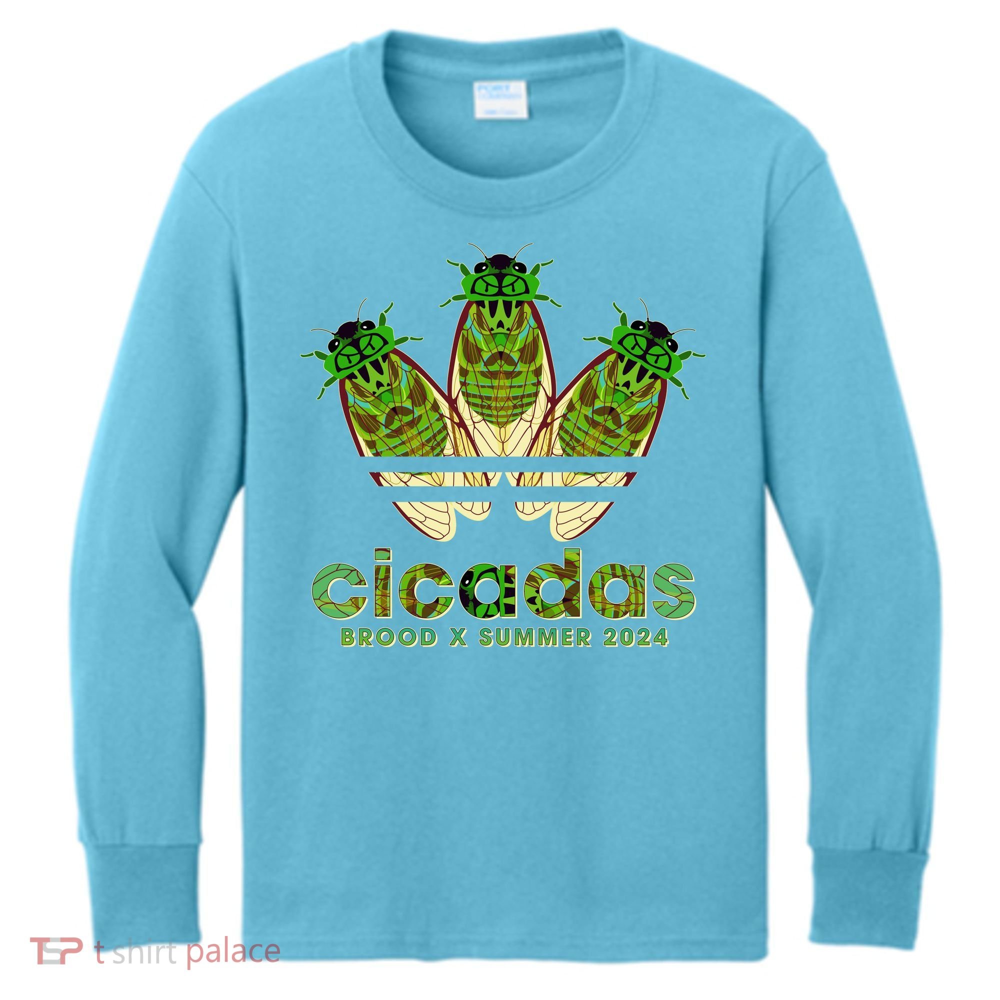 Funny Cicadas Logo Brood X Summer 2024 Kids Long Sleeve Shirt