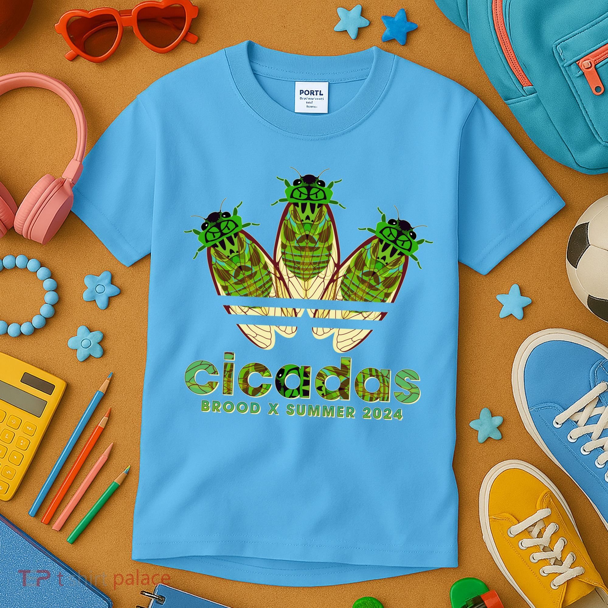 Funny Cicadas Logo Brood X Summer 2024 Kids T-Shirt