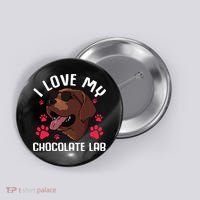 Funny Chocolate Labrador Retriever Gift Men Women Lab Lover Button thumb 0